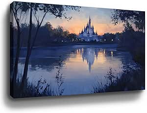 Disney Castle on Lake Wall Art